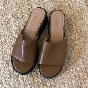 Madewell Brown Leather Mules